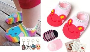 Fly-love 5 Pairs Cute Baby Toddler Stripes Anti Slip Skid Socks